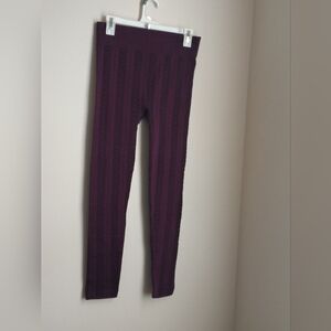 Time and Tru Leggings Women L(12-14) Purple & Black Academia Layering Versatile